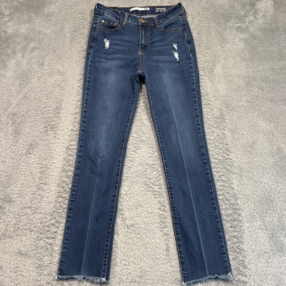 Denim - !It Jeans‎ Women's 6 28x30 Amanda High Rise Slim Distressed Raw Hem Stretch